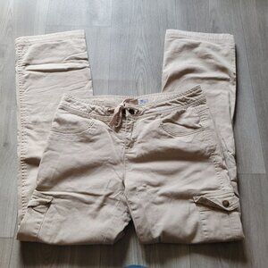 Guide Series Beige Cargo Pants With Drawstring Waist Size 4